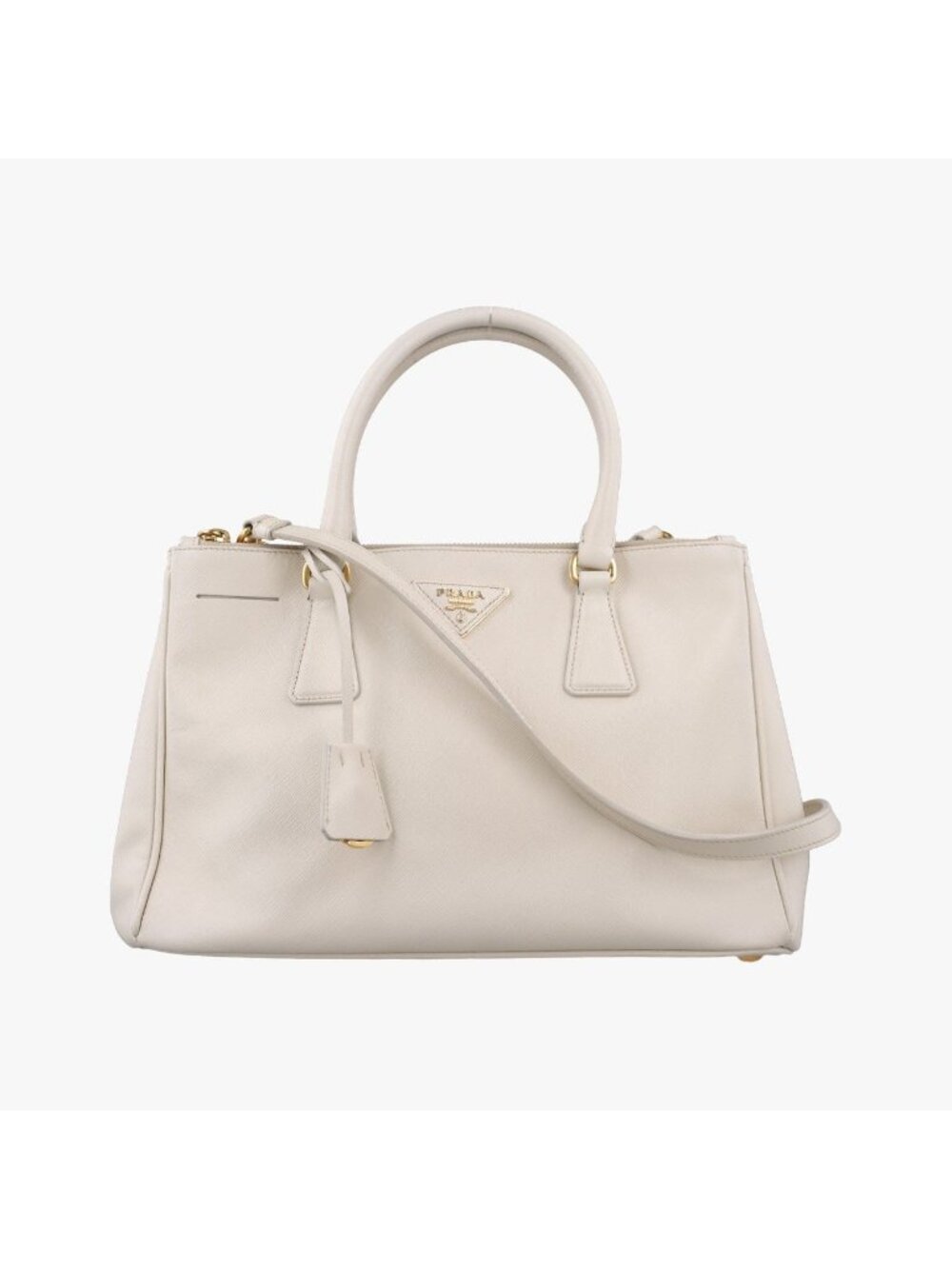 Prada Galleria White Saffiano Leather Shoulder Bag